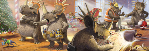 Illustration from 'Dinosaur Christmas' (Scholastic, 2011)